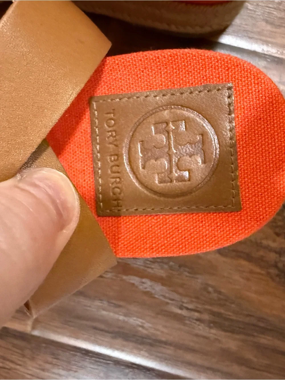 Tory Burch Orange Espadrille Wedge Sandals